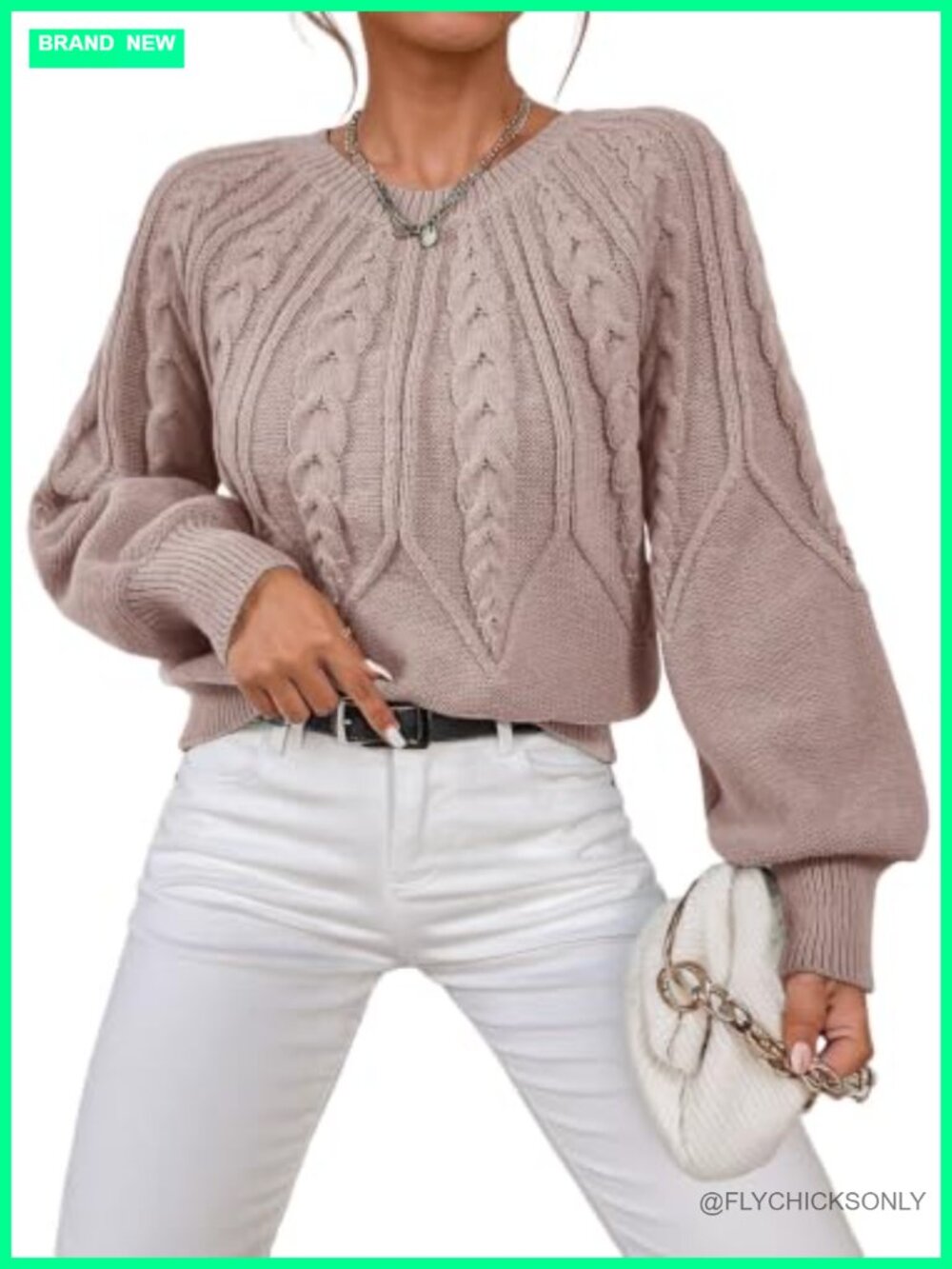 Dokotoo Cable Knit Chunky Sweater Long Sleeve Pullover